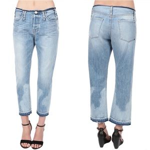 Calvin Rucker Waistless Baby Love Light Raw Hem Cropped Jeans Size 25 Low Rise